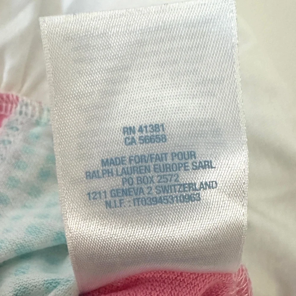 Ralph Lauren Patchwork Pastel Baby Girls Frill Polo Dress 18M Pony Madras‎ Retro